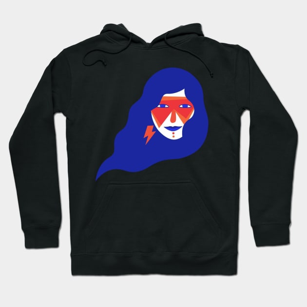 Riot Girl Blue Hoodie by JUDY KOOT